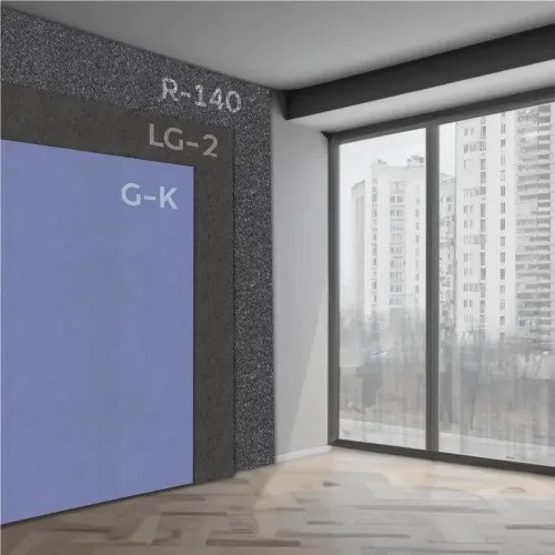Schalldämmung der Wand mit einem Klebesystem