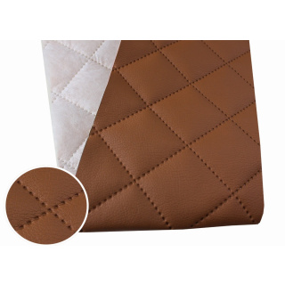 Braunes gestepptes Kunstleder Polsterstoff 140 cm 0,5 lfm