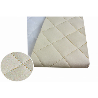 Gestepptes Eko-Leder MARINA beige 140 cm x 0,5 m