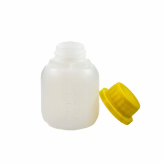Flasche 100ml HDPE und gelber Verschluss mit Verschluss
