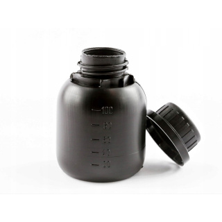 Flasche 100ml HDPE schwarz und Verschluss mit Deckel