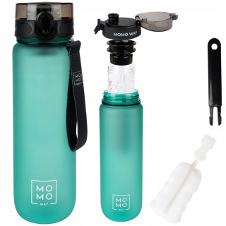 Sport wasserflasche mit Griff MomoWay blaugrün 1000ml