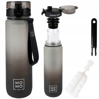 Sport wasserflasche mit Griff MomoWay Ombre Grau und Schwarz 1000 ml