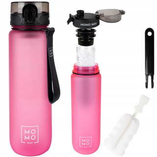 Sport wasserflasche mit Griff MomoWay rosa 1000ml