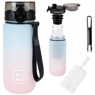 Sport wasserflasche mit Griff rosa und blau Ombré ION8 0,6 l