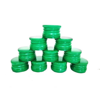 Abdeckung Aluminium-Schraubverschluss 28/18 mm 50 Stück grün