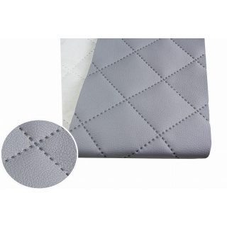 Gestepptes Eko-Leder MARINA hellgrau 140 cm x 0,5 m