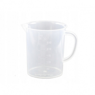 Messbecher 250ml mit Griff Relief-Skala PP 9cm