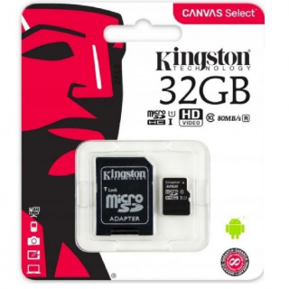 MicroSD-Karte KINGSTON 32 GB micro CLASS 10 + SD-Adapter