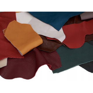 Lederstücke 1kg, Farbmix, italienisches weiches Leder, mittelgroß