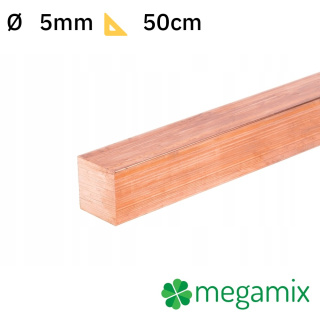 Kupfer Vierkantstab 05x05mm 50cm