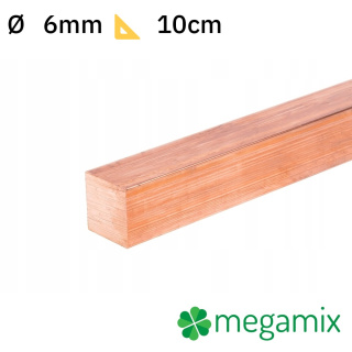 Kupfer Vierkantstab 06x06mm 10cm