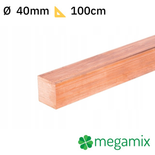 Kupfer Vierkantstab 40x40mm 100cm