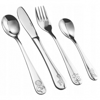 Besteck für Kinder 4-teilig mit Lamart-Tieren