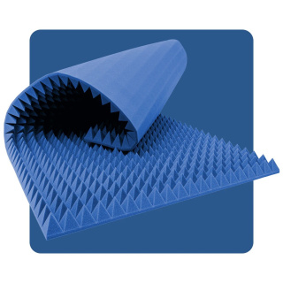 Akustikpaneel Schaum Pyramide 200×100 cm 8 cm blau