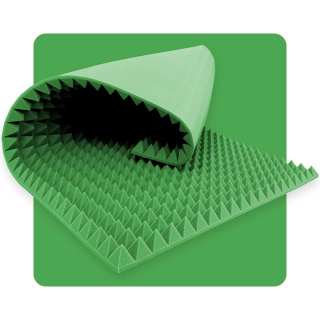 Akustikpaneel Schaum Pyramide 200×100 cm 7 cm dunkelgrün