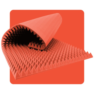 Akustikplatte Schaum Pyramide 200×100 cm 6 cm Melonenfarbe