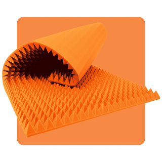 Akustikplatte Schaum Pyramide 200×100 cm 8 cm orange