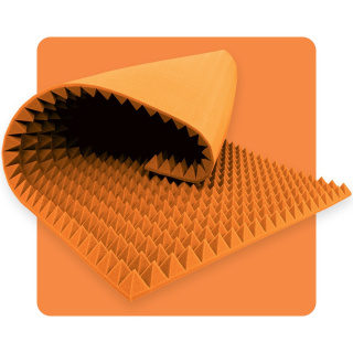 Akustikschaumstoffpanel Pyramide 200×100 cm 6 cm orange