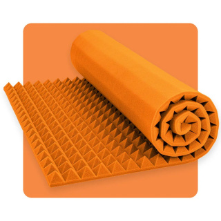 Akustikschaumpanel Pyramide 200×100 cm 5 cm orange