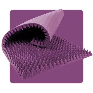 Akustikplatte Schaumstoff Pyramide 200×100 cm 8 cm lila