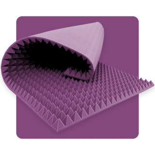 Akustikpaneelschaum Pyramide 200×100 cm 5 cm lila