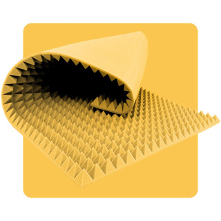 Akustikplatten-Schaum Pyramide 200×100 cm 8 cm gelb