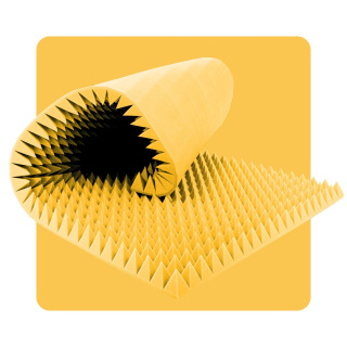 Akustikschaumpanel Pyramide 200×100 cm 6 cm gelb