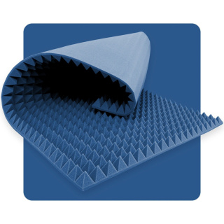 Akustikpaneel Schaum Pyramide 200×100 cm 4 cm blau