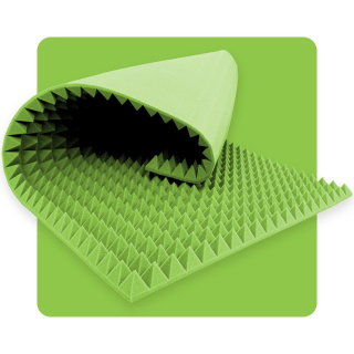 Akustikschaumpaneel Pyramide 200×100 cm 4 cm hellgrün