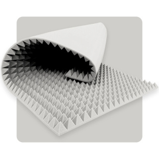 Akustik-Schaumpanel Pyramide 200×100 cm 5 cm hellgrau