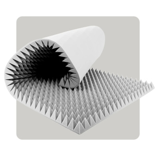 Akustikpaneelschaum Pyramide 200×100 cm 7 cm hellgrau