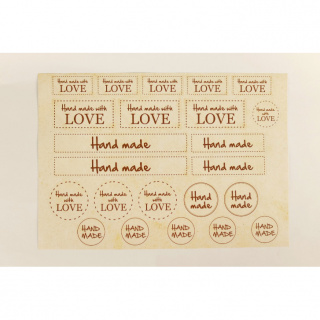 Aufkleber-Set HAND MADE WITH LOVE 23-tlg