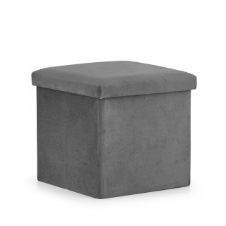 Klappsitz mit Stauraum L 36x38x38cm grauer Samt