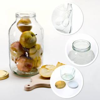 Glasgefäß 5000 ml 17 cm mit Deckel