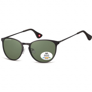 Damen polarisierte Sonnenbrille schwarz grün rund ANNA