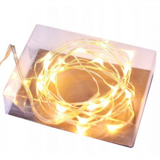 Lichtdraht mit 20 LED-Lampen auf Batteriebasis, warmweißes Licht