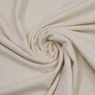 Jacquard-Strickstoff ecru gold Lurex 0,5m