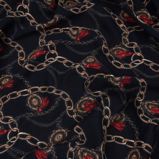 Jacquard-Strickstoff schwarz italienisches Muster 0,5m