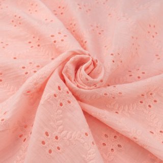 Bestickter Batiststoff Pfirsich Baumwolle 0,5m