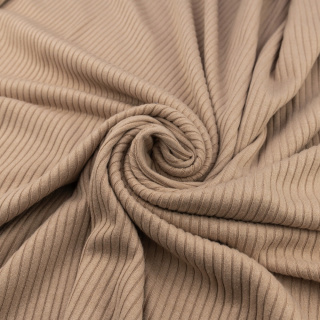 Viskose-Strickstoff warm beige gestreift 0,5m