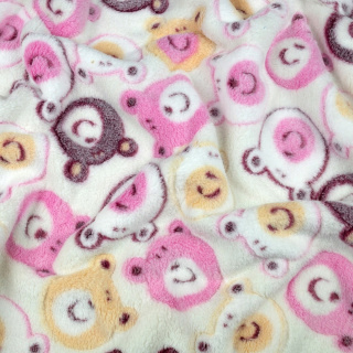 Polarstoff cremig weich Bärenmuster 0,5m