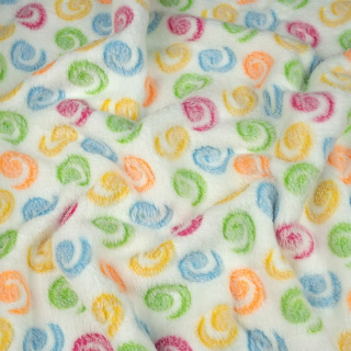 Polarstoff cremig weich buntes Muster 0,5m