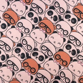 Sweatshirtstoff glatte Strickware Panda Muster 0,5m