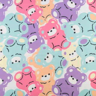 Sweatstoff Strickware bunte Bärchen Muster 0,5m