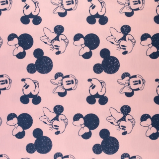Sweatstoff rosa Strickware Mickey Mouse Muster 0,5m