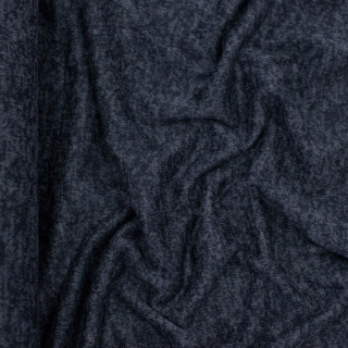 Stoff Strickware tintenblau meliert elastisch 0,5m