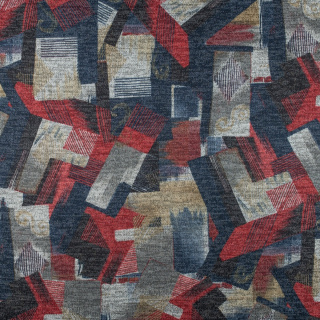 Lurex-Strickstoff Marineblau geometrisches Muster 0,5m