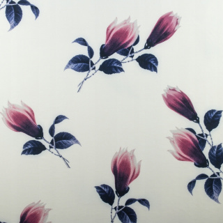 Stoff Jersey ITY weiß glatter Strickstoff Blumen 0,5m