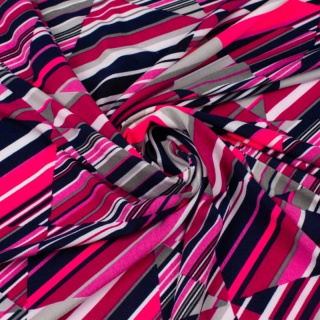 Stoff Jersey ITY rosa Quadrate Strickware 0,5m